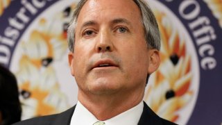 FILE - In this June 22, 2017, file photo, Texas Attorney General Ken Paxton speaks at a news conference in Dallas.