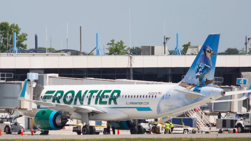 Frontier Airlines’ first ever flight to Portland International Airport.