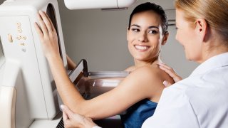 Female Undergoing Mammogram X-ray Test