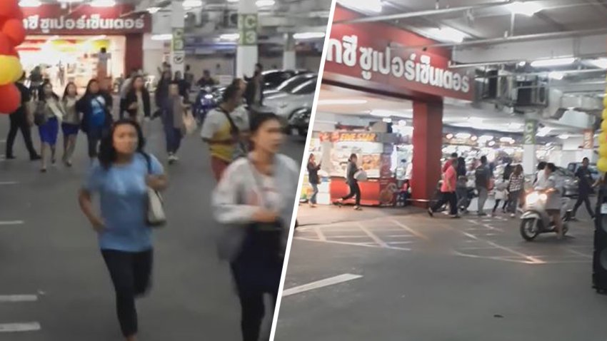 Dentro del centro comercial: huyen aterrorizados tras tiroteo en Tailandia