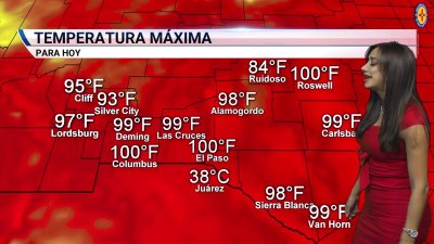 Viernes con bastante calor, temperaturas en los 100s y 20% probabilidad de tormentas aisladas.