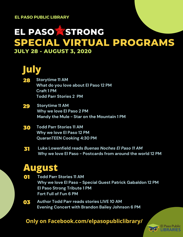 Biblioteca Pública de El Paso llevará a cabo una serie de actividades para conmemorar el primer aniversario de la masacre del 3 de agosto