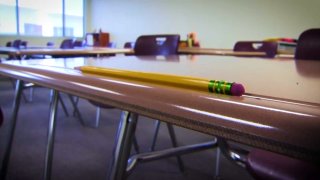 An empty classroom.