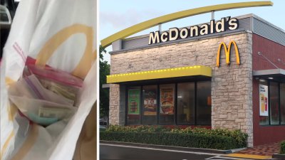 En video: McDonald’s le da una bolsa llena de dinero con su pedido por el autoservicio