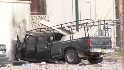 Se estrella troca contra la pared en el centro de El Paso
