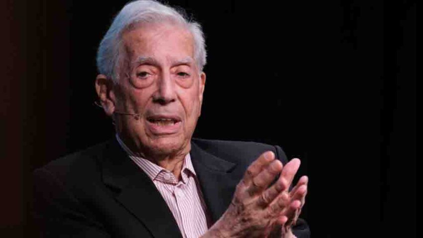 MADRID, SPAIN – 2023/04/11: Author Mario Vargas Llosa seen during the conference ‘El fuego de la imaginación’ or ‘The fire of imagination’ at the Instituto Cervantes, in Madrid. (Photo by Atilano Garcia/SOPA Images/LightRocket via Getty Images)