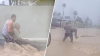 En video: héroe hispano salva a un hombre de morir ahogado en una brutal inundación