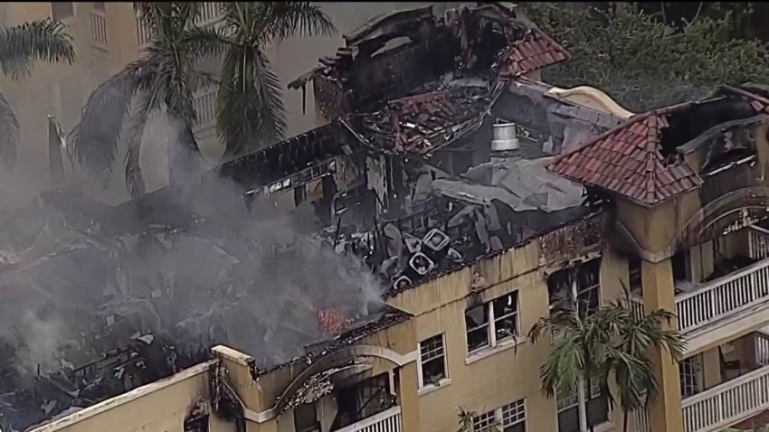 Edificio destruído y varios heridos tras horas de incendio