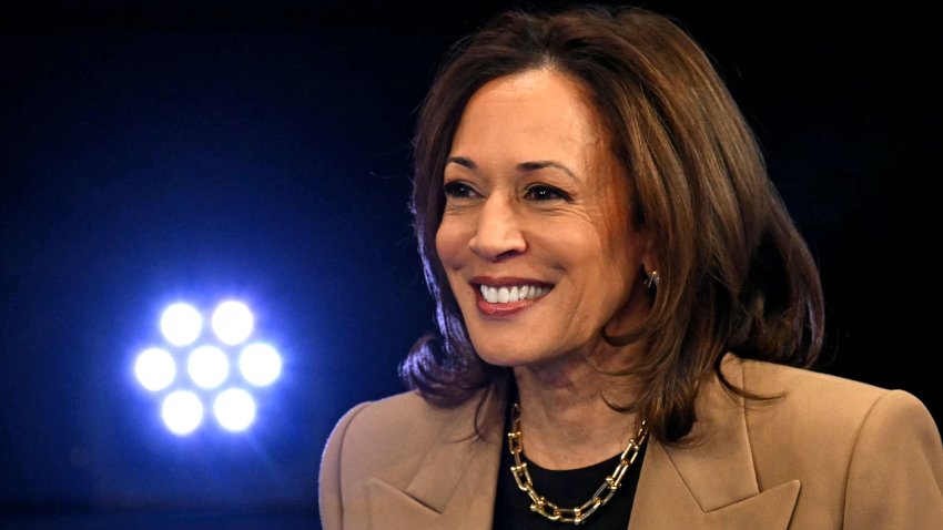 US Vice President and Democratic presidential candidate Kamala Harris smiles during a Town Hall event hosted by Univision at the University of Nevada Las Vegas, in Las Vegas, Nevada, on October 10, 2024. (Photo by Patrick T. Fallon / AFP) (Photo by PATRICK T. FALLON/AFP via Getty Images)