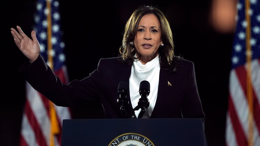 WASHINGTON, DC – OCTOBER 29: Democratic presidential nominee U.S. Vice President Kamala Harris speaks during a campaign rally on the Ellipse on October 29, 2024 in Washington, DC. With one week remaining before Election Day, Harris delivered her “closing argument,” a speech where she outlined her plan for America and urged voters to “turn the page” on Republican presidential nominee, former U.S. President Donald Trump. (Photo by Kent Nishimura/Getty Images)