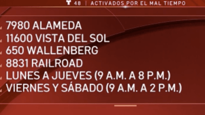 Centros de calentamiento en El Paso