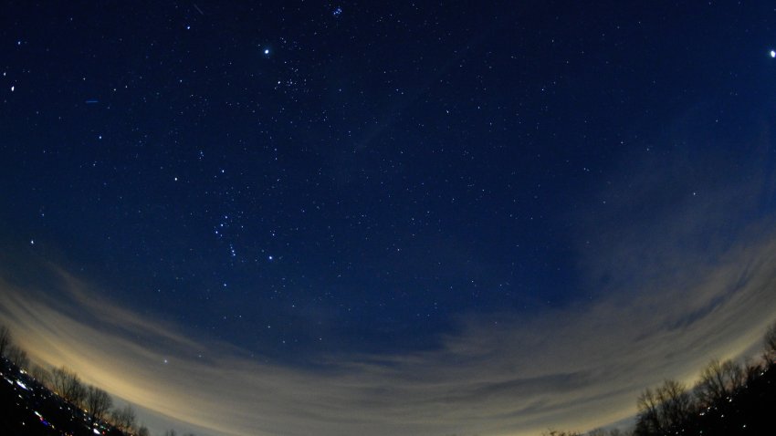SPARTA, USA – JANUARY 25: A long awaited astronomical event dubbed as the planet parade or planetary alignment when four planets are visible to the naked eye on the evening sky, Mars on left, Jupiter in the middle, Saturn and Venus on the right as they move along the ecliptic, the solar system’s disc in Sparta NC, United States on January 25, 2025 (Photo by Peter Zay/Anadolu via Getty Images)