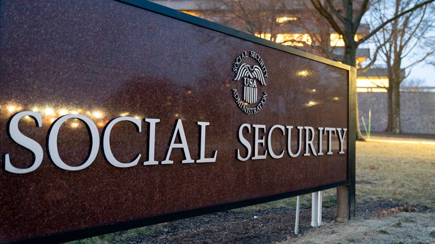 Signage outside the US Social Security Administration headquarters